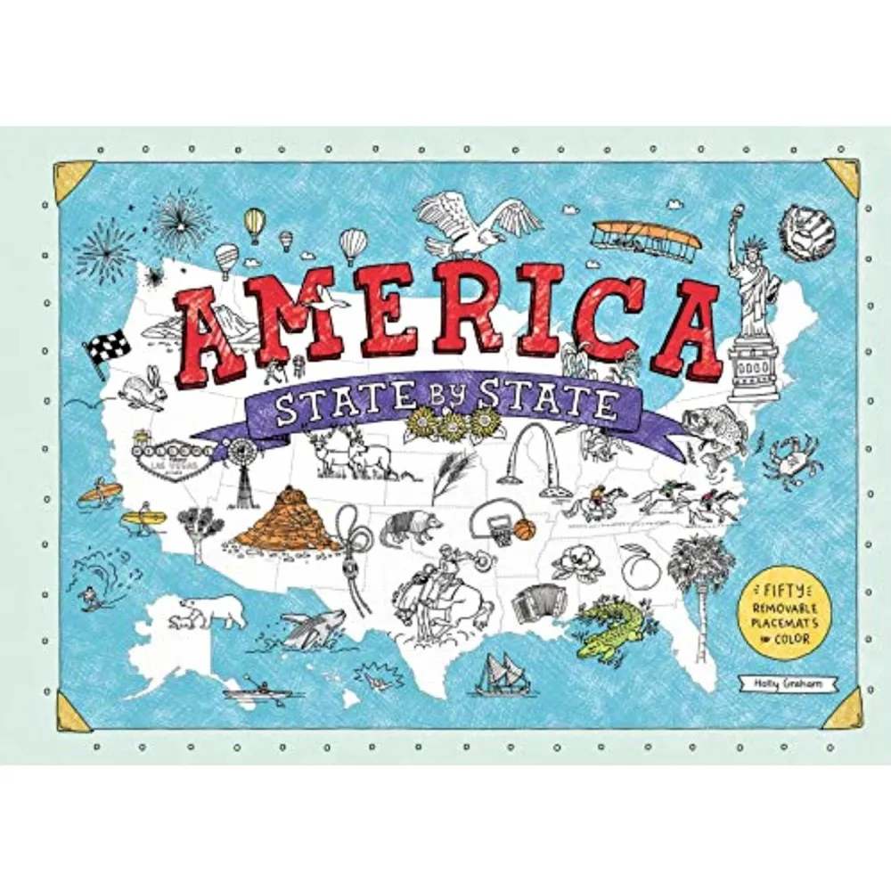 HARPER COLLINS PUBLISHERS America State by State: Fifty Removable Placemats to Color
