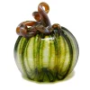 LUKE ADAMS HANDBLOWN GLASS Autumn Green Glass Pumpkin - Medium