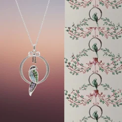 Women Color Craft Inc Bird on a Swing Sterling Silver Pendant