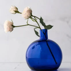 BLENKO GLASS COMPANY Blenko Cobalt Bud Ball Vase