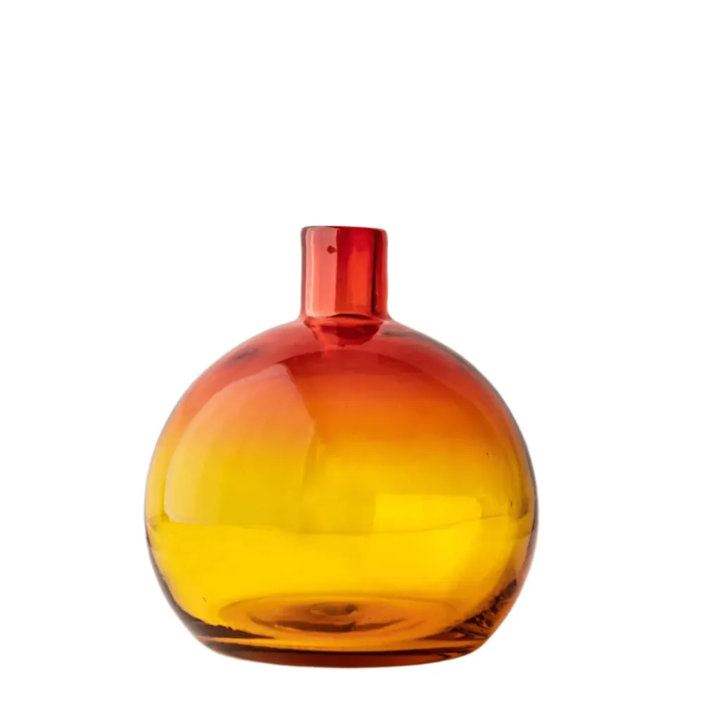BLENKO GLASS COMPANY Blenko Tangerine Ball Bud Vase