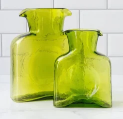 BLENKO GLASS COMPANY Blenko Water Bottle - Olive Water Bottle - Large or Mini