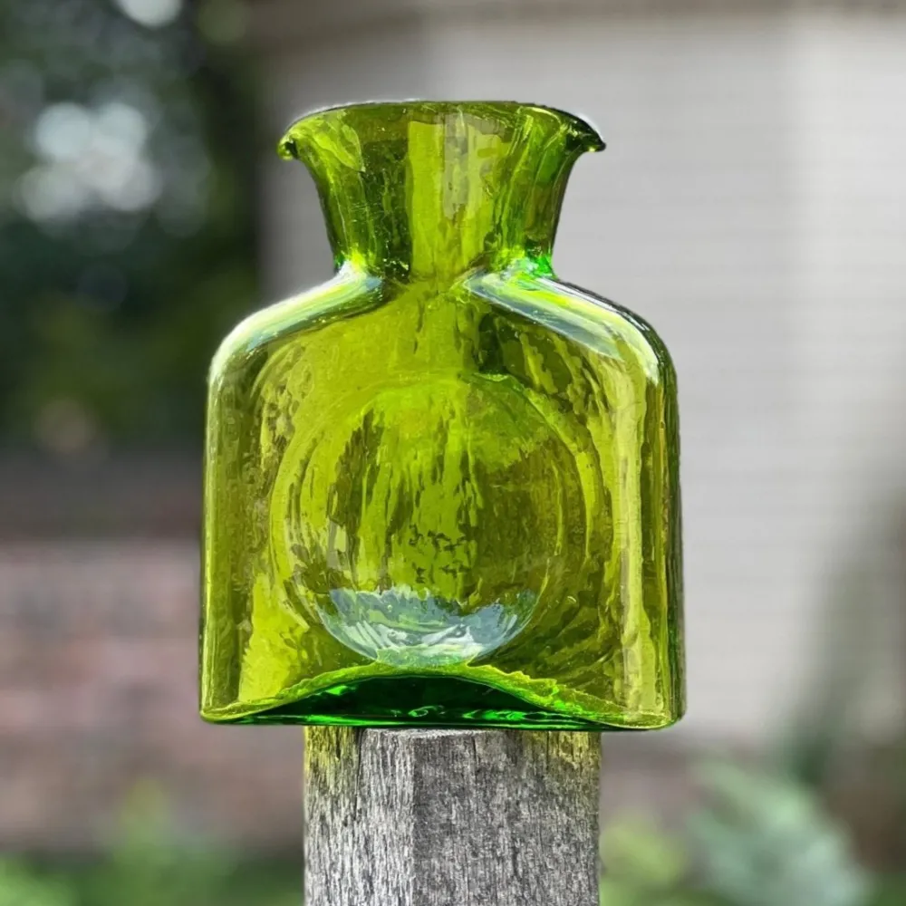 BLENKO GLASS COMPANY Blenko Water Bottle - Olive Water Bottle - Large or Mini