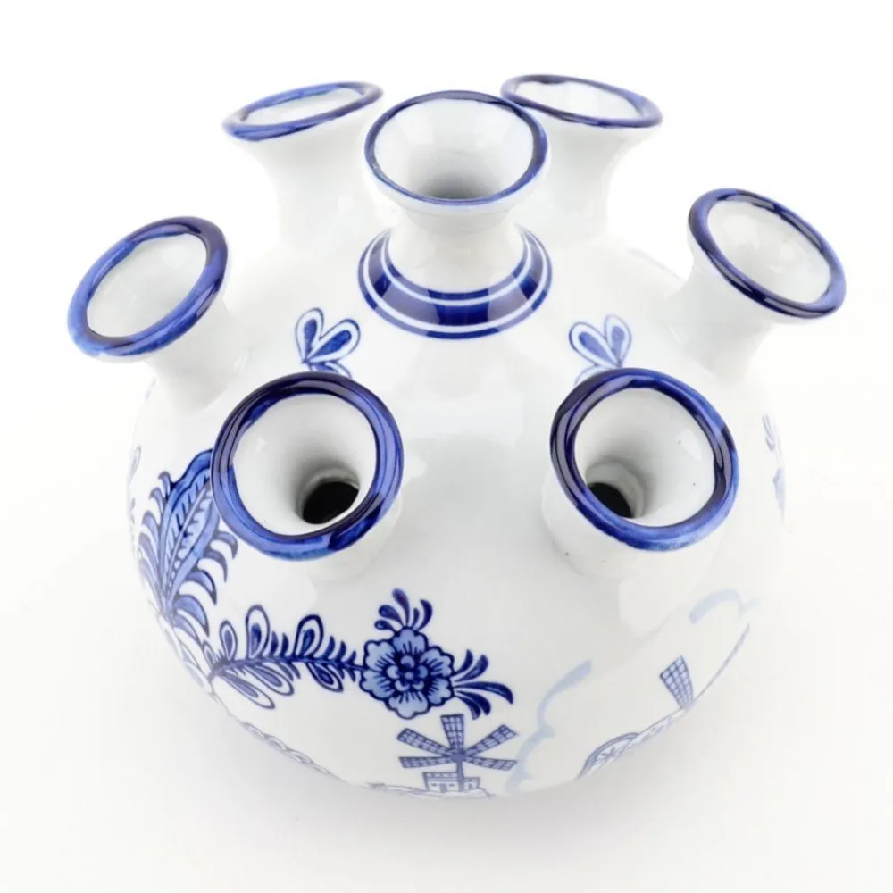 Danny's Fine Porcelain Blue and White 9" Porcelain Flower Vase