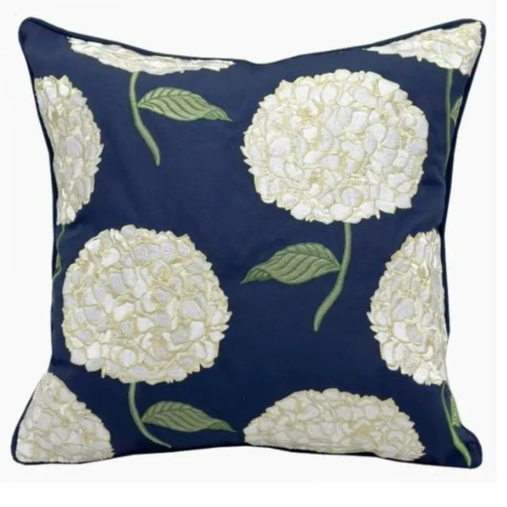 C & F ENTERPRISE Blue Hydrangea Indoor/Outdoor Pillow