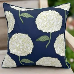C & F ENTERPRISE Blue Hydrangea Indoor/Outdoor Pillow
