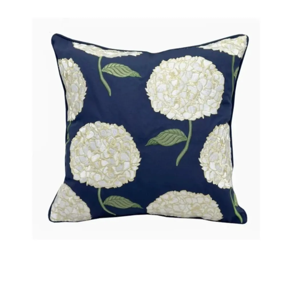 C & F ENTERPRISE Blue Hydrangea Indoor/Outdoor Pillow