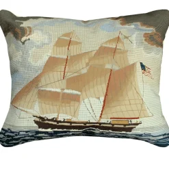 Michaelian Home Brig Georgiana Ship Wool Pillow By