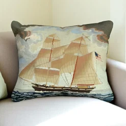 Michaelian Home Brig Georgiana Ship Wool Pillow By