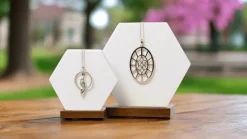 Women Color Craft Inc Bull's Eye Oval Pendant in Sterling Silver & Gold Plate