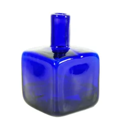 BLENKO GLASS COMPANY Cobalt Block Bud Vase