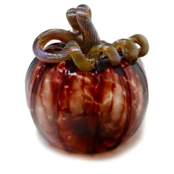 LUKE ADAMS HANDBLOWN GLASS Cranberry Glass Pumpkins - Luke Adams - Three Sizes