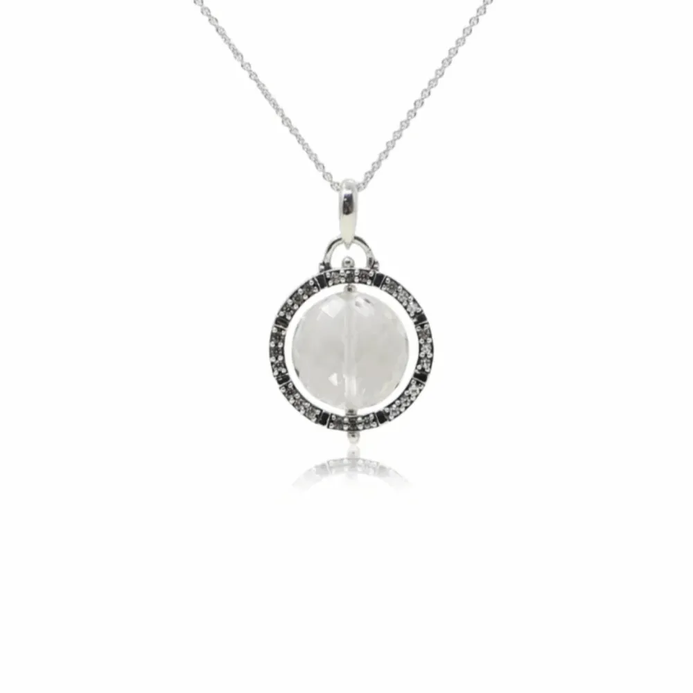 Women Color Craft Inc Crystal and Topaz Sterling Silver Reflector Pendant