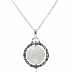 Women Color Craft Inc Crystal and Topaz Sterling Silver Reflector Pendant