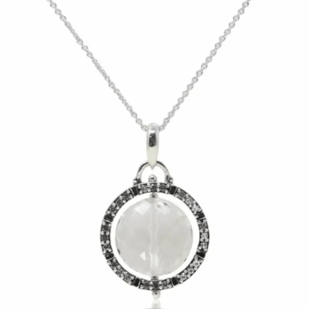 Women Color Craft Inc Crystal and Topaz Sterling Silver Reflector Pendant