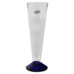 BLENKO GLASS COMPANY Crystal Pilsner with Cobalt Foot