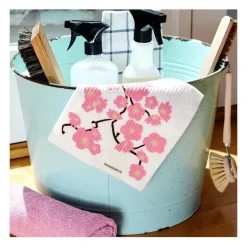 THREE BLUEBIRDS Eco-friendly Swedish Dishcloth - Cherry Blossoms