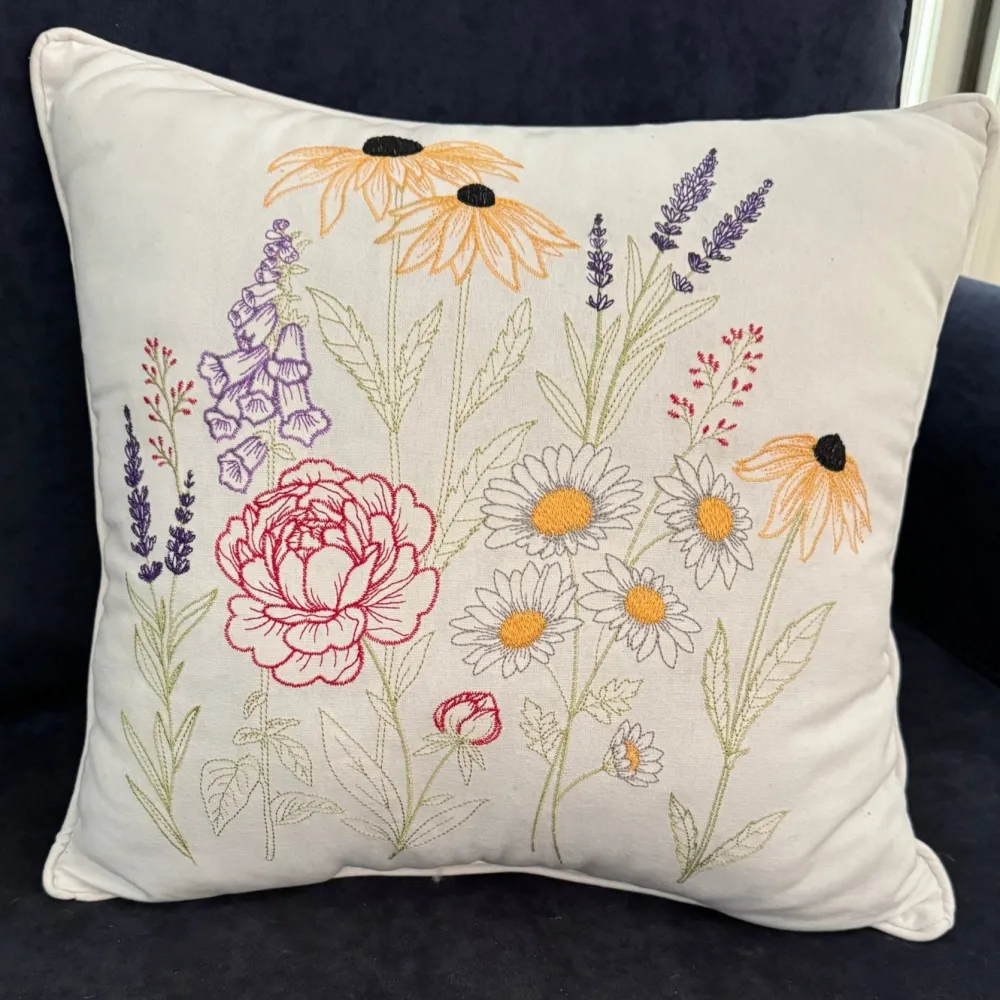 C & F ENTERPRISE Embroidered Botanical Pillow - Mount Vernon Exclusive