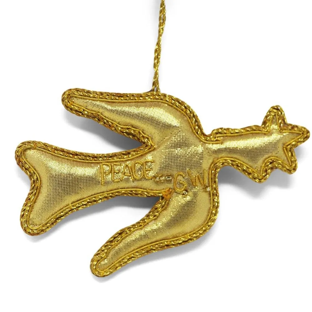 ST NICOLAS LTD. Embroidered Dove of Peace Ornament
