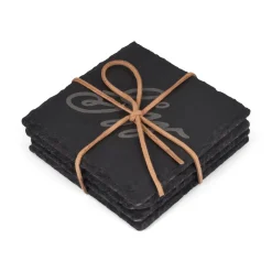 DESIGN MASTER ASSOCIATES Etched Slate Coasters - set of 4