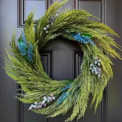 ALLSTATE FLORAL Faux Holiday Wreath - Blueberry Greenery Wreath