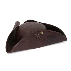 JACOBSON HAT COMPANY, INC Faux Leather Brown Tri-cornered Hat
