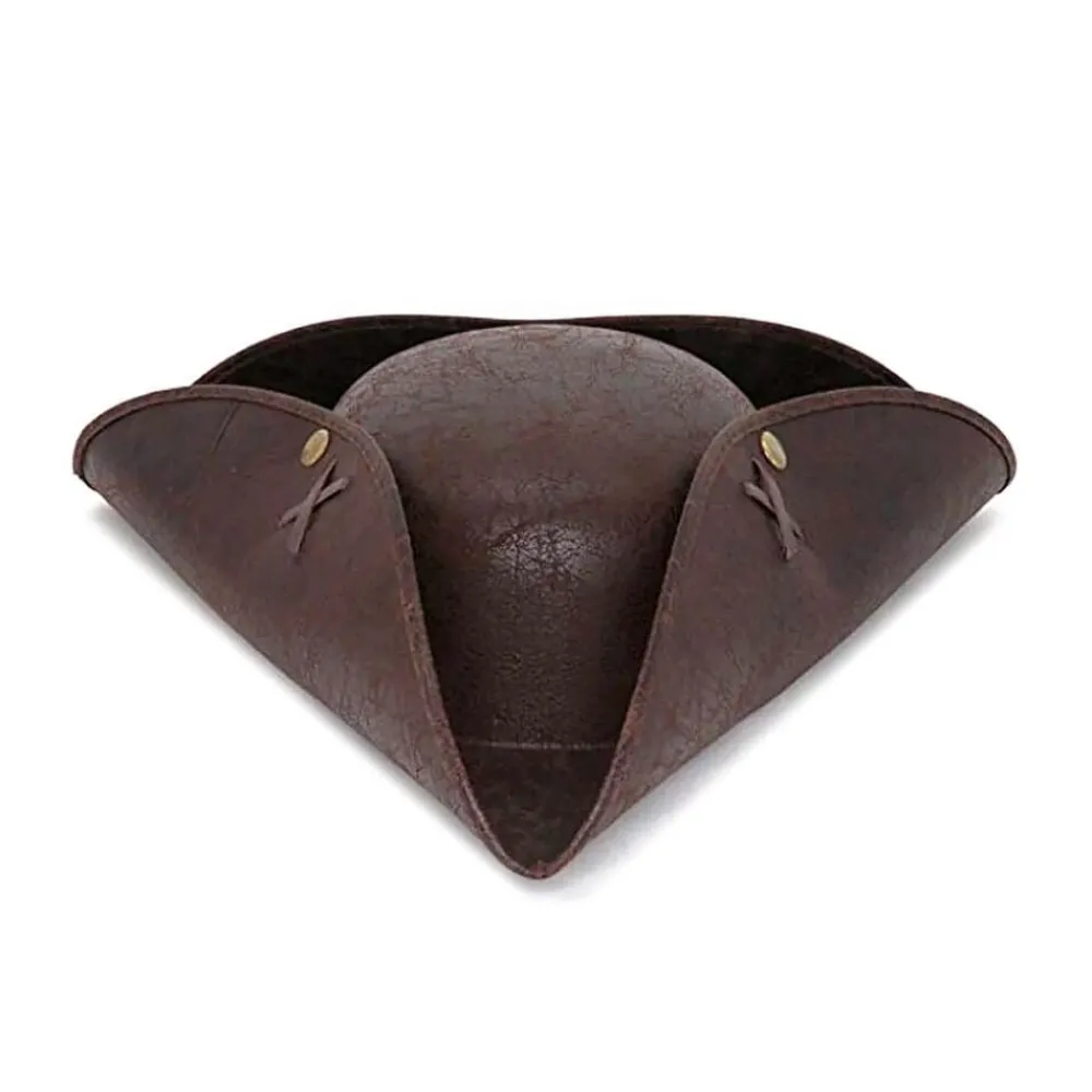 JACOBSON HAT COMPANY, INC Faux Leather Brown Tri-cornered Hat