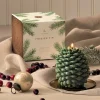 Thymes Frasier Fir Pinecone-Shaped Candle with Tray