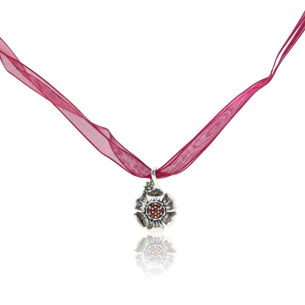 Women Color Craft Inc Front Parlor Garnet Sterling Silver Pendant
