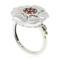 Women Color Craft Inc Front Parlor Garnet Sterling Silver Ring