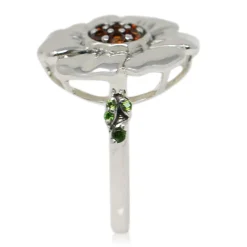 Women Color Craft Inc Front Parlor Garnet Sterling Silver Ring