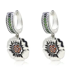 Women Color Craft Inc Front Parlor Garnet Sterling Silver Earrings