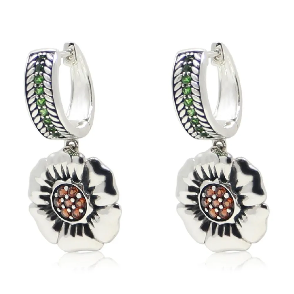 Women Color Craft Inc Front Parlor Garnet Sterling Silver Earrings