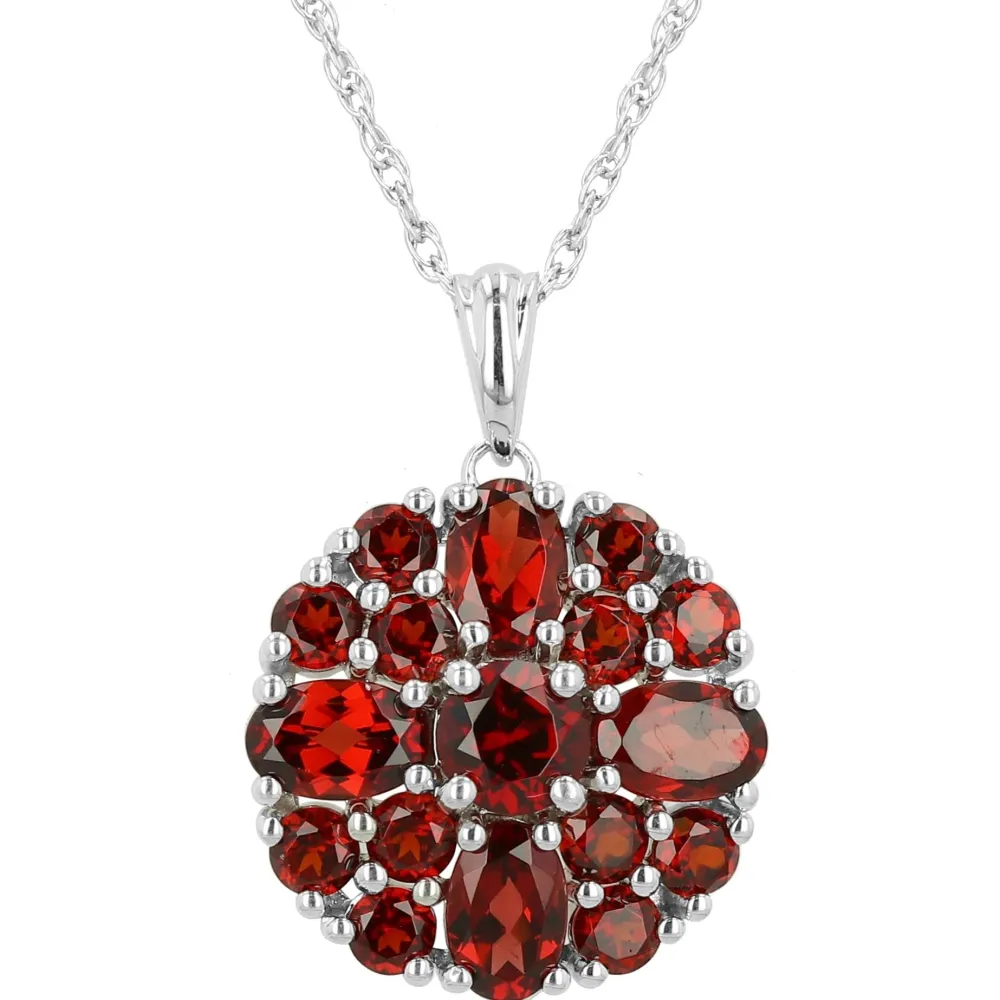 Color Craft Inc Garnet Cluster Necklace