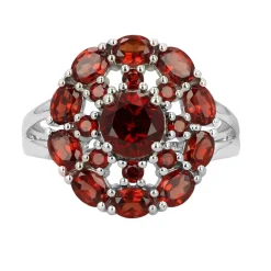 Women Color Craft Inc Garnet Cluster Ring