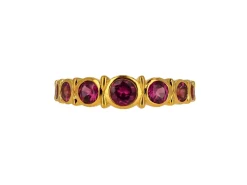 Women Color Craft Inc Garnet Rhodolite Bezel Set Ring