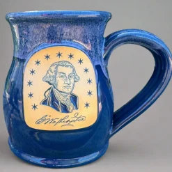 DENEEN POTTERY George Washington Signature Mug - Tall Belly Mug - Made In USA