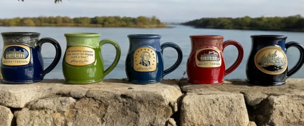 DENEEN POTTERY George Washington Signature Mug - Tall Belly Mug - Made In USA