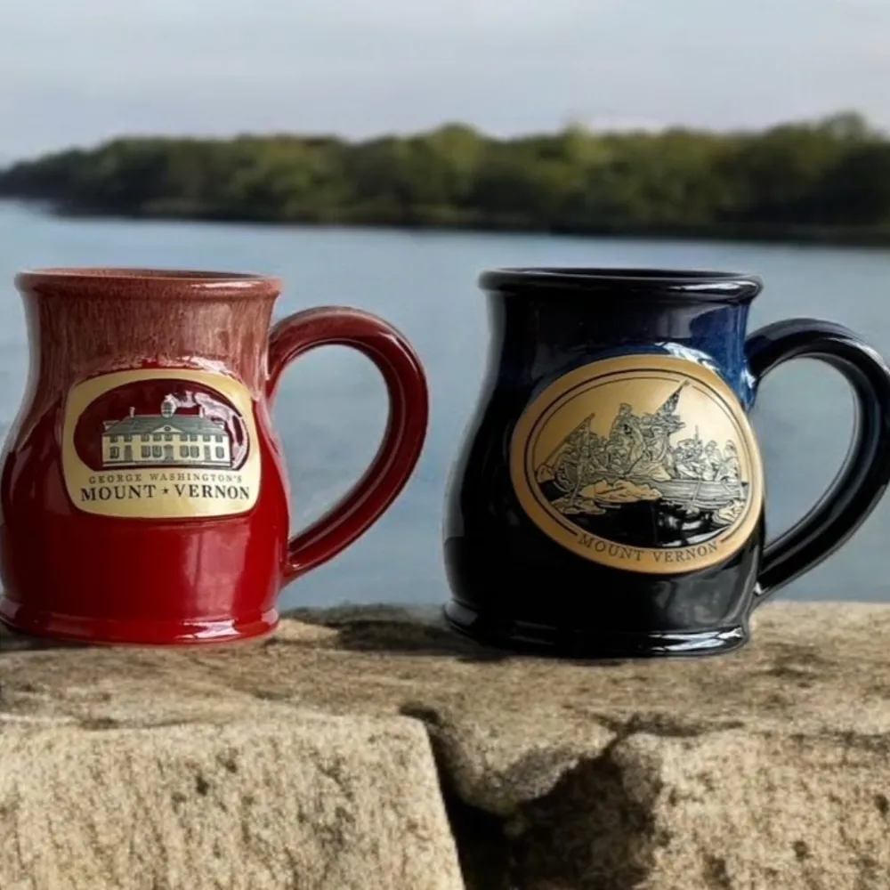 DENEEN POTTERY George Washington Signature Mug - Tall Belly Mug - Made In USA