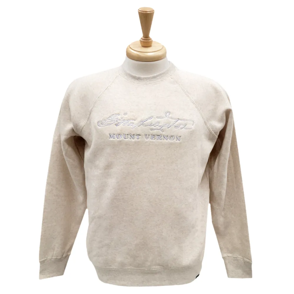 Techstyles Sportswear George Washington's Signature - Embroidered Crew Sweatshirt