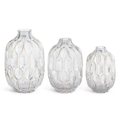 K & K Interiors Gold Embossed Glass Vase - Assorted Sizes