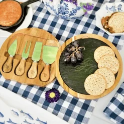 DESIGN MASTER ASSOCIATES GW Wood and Slate Cheese Board Set