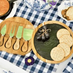 DESIGN MASTER ASSOCIATES GW Wood and Slate Cheese Board Set