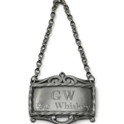 SALISBURY PEWTER GW's Rye Whiskey Pewter Decanter Label