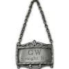 SALISBURY PEWTER GW's Straight Whiskey Pewter Decanter Label