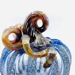 LUKE ADAMS HANDBLOWN GLASS Happily Ever After Glass Pumpkin - Squat