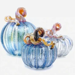LUKE ADAMS HANDBLOWN GLASS Happily Ever After Glass Pumpkin - Assorted Sizes