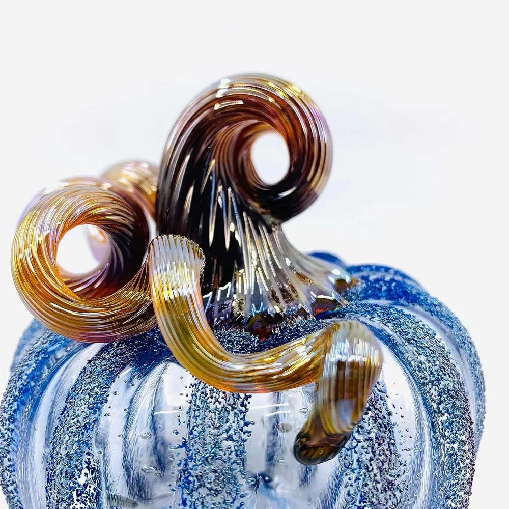 LUKE ADAMS HANDBLOWN GLASS Happily Ever After Glass Pumpkin - Assorted Sizes