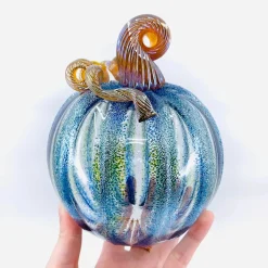 LUKE ADAMS HANDBLOWN GLASS Happily Ever After Glass Pumpkin - Assorted Sizes