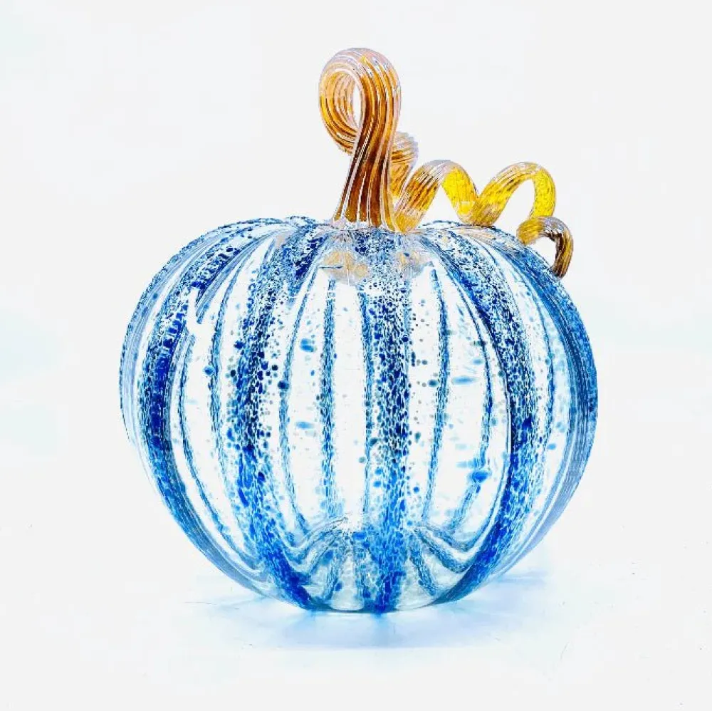 LUKE ADAMS HANDBLOWN GLASS Happily Ever After Glass Pumpkin - Assorted Sizes